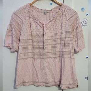 Lucky Brand Women's Tie-Neck Tiered Swing Top